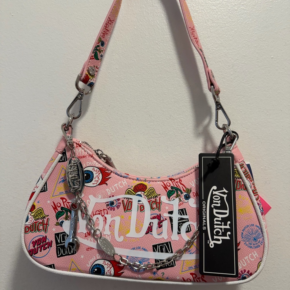 Von Dutch Multicolor Logo Shoulder Bag